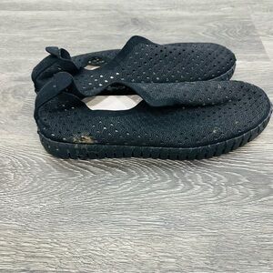 Ilse Jacobsen Black Tulip Perforated slip on Comfort Textured Sandals Size 39